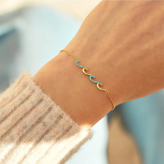 Onde di Luce – Bracciale in acciaio con cristalli e zirconi