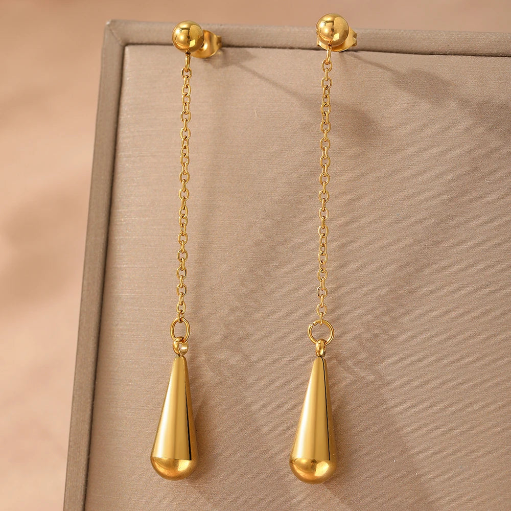 Orecchini “Catena di Gocce” – Eleganza Infinita