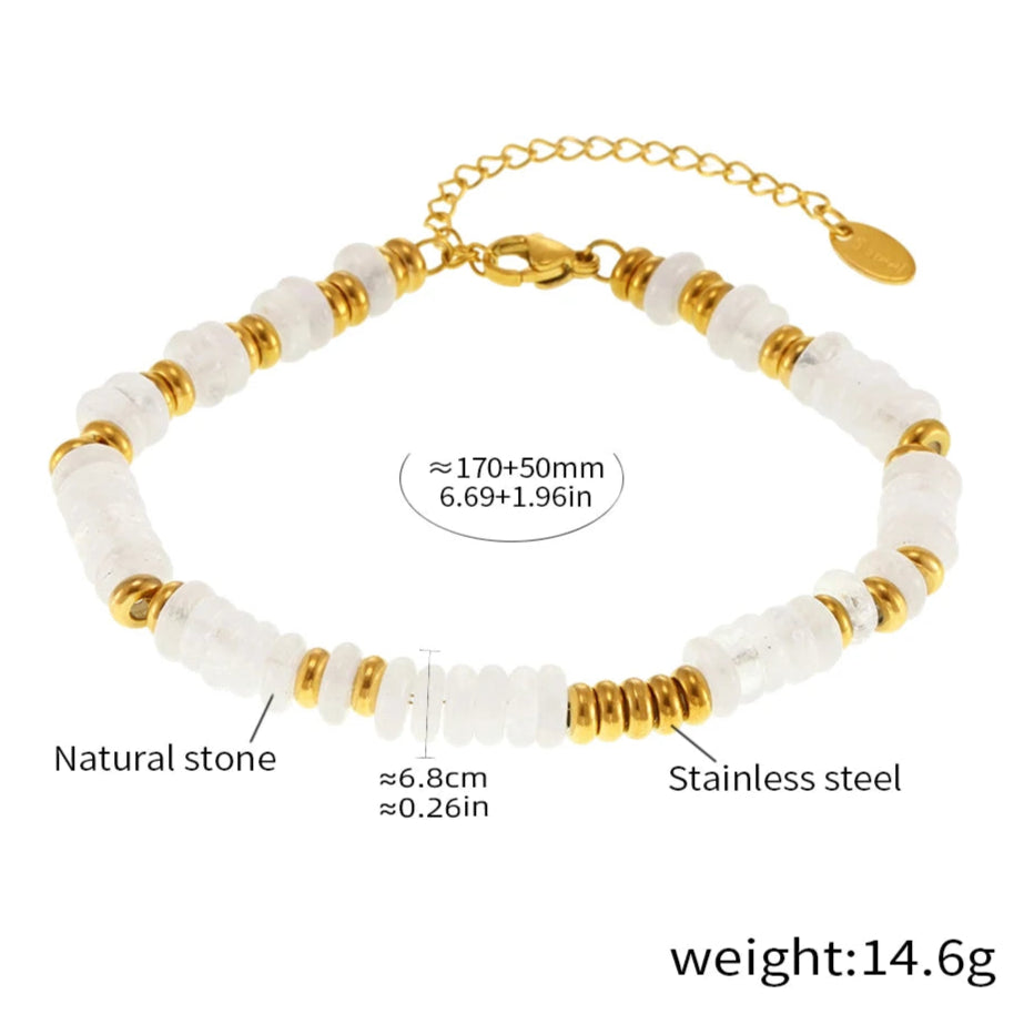Bracciale con Perline in Pietre Naturali Multicolore - 6 Varianti di Colore