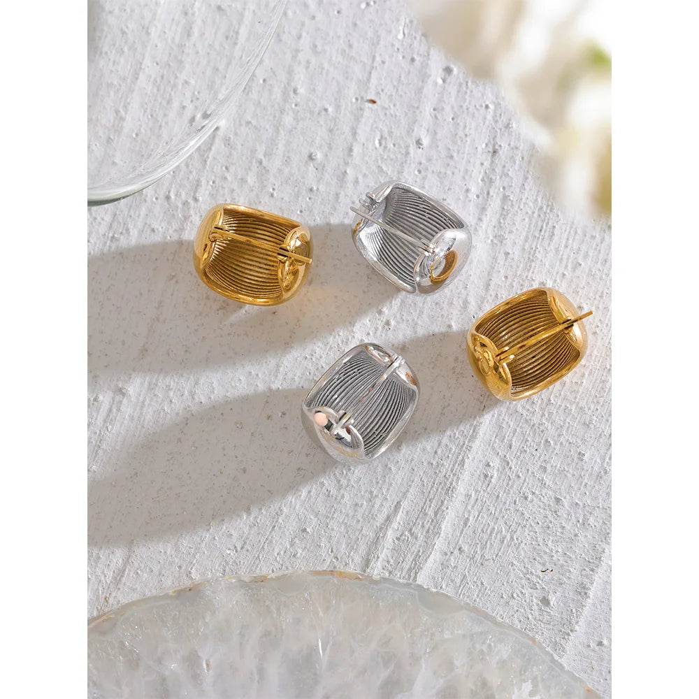Orecchini Bold Geometrici – Acciaio Inossidabile Oro & Argento