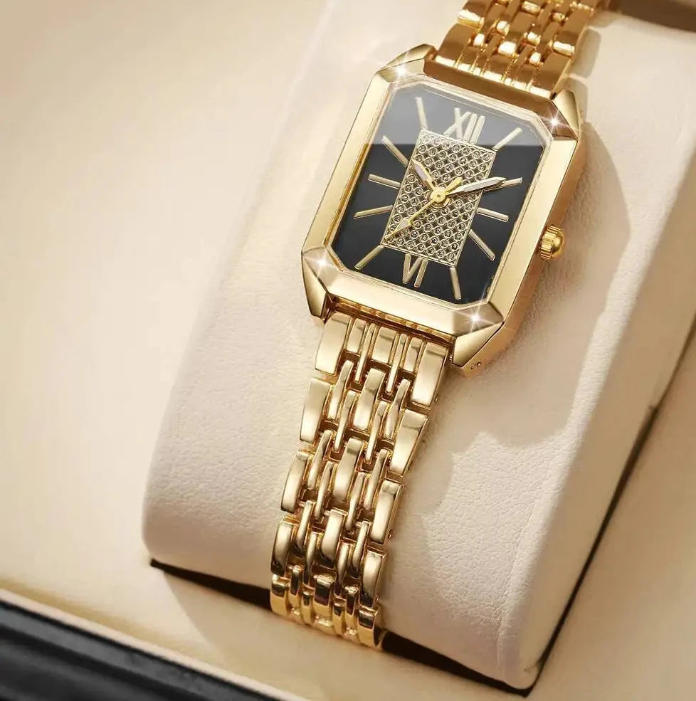 Orologio “Golden Starline” – Eleganza Rettangolare