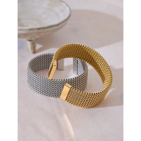 Bracciale rigido largo con texture