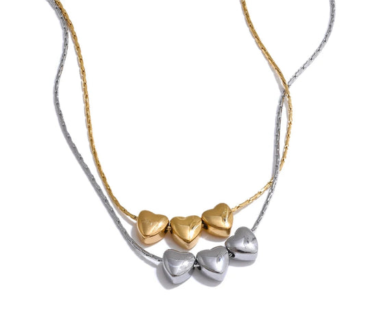 Collana “Trio Heart” – Dolcezza Minimal