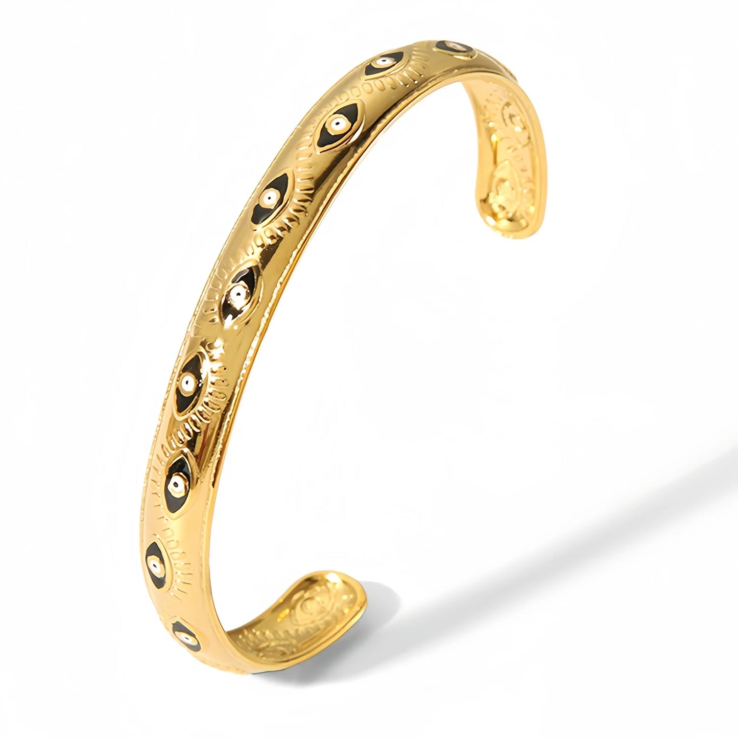 Bracciale Regolabile con Goccia d’Olio – Acciaio Inossidabile Placcato Oro 18K con Zirconi Intarsiati 4 Varianti Eleganti
