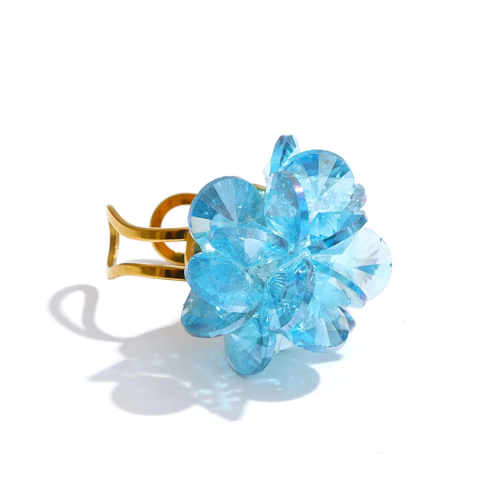 Anello “Crystal Bloom” – Sfera di Cristallo Colorata