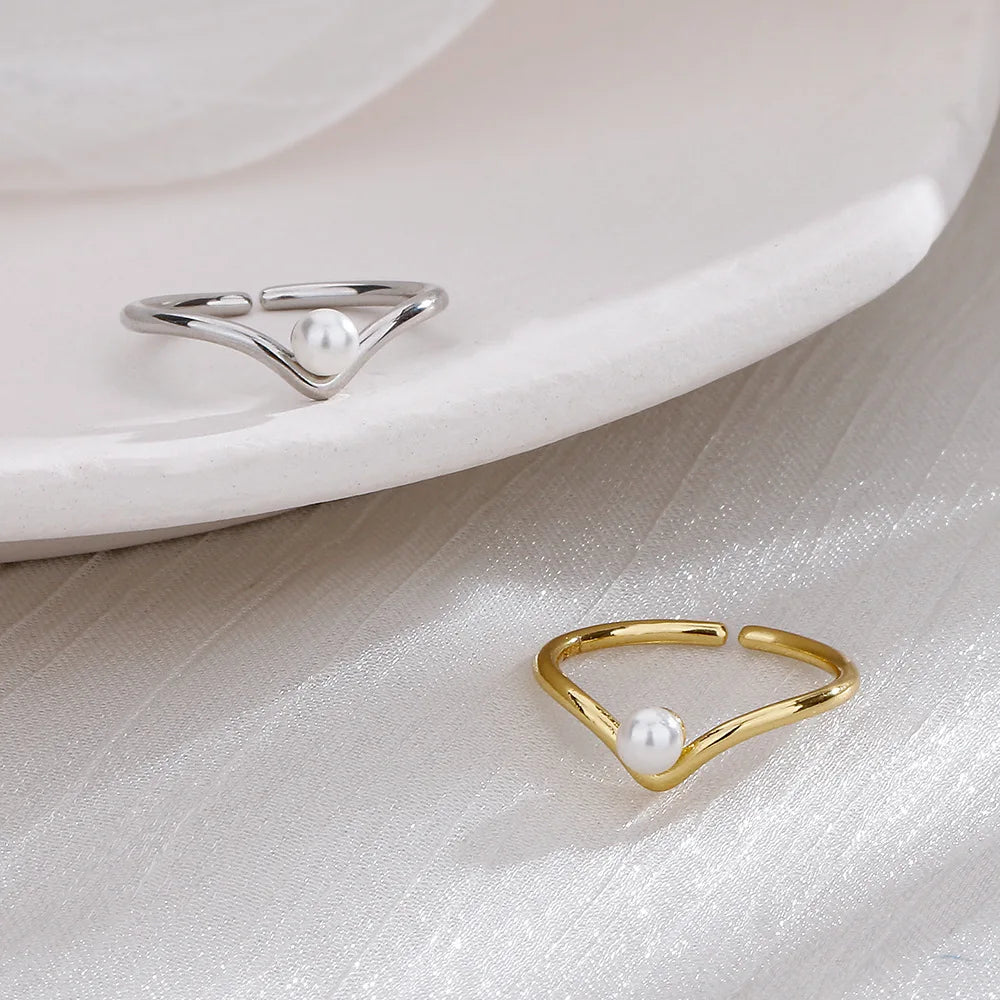 V di Perla – Anello regolabile in argento 925