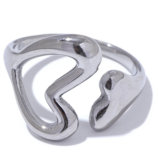 Anello Cuore Gemello – Minimal Chic in Acciaio Inossidabile