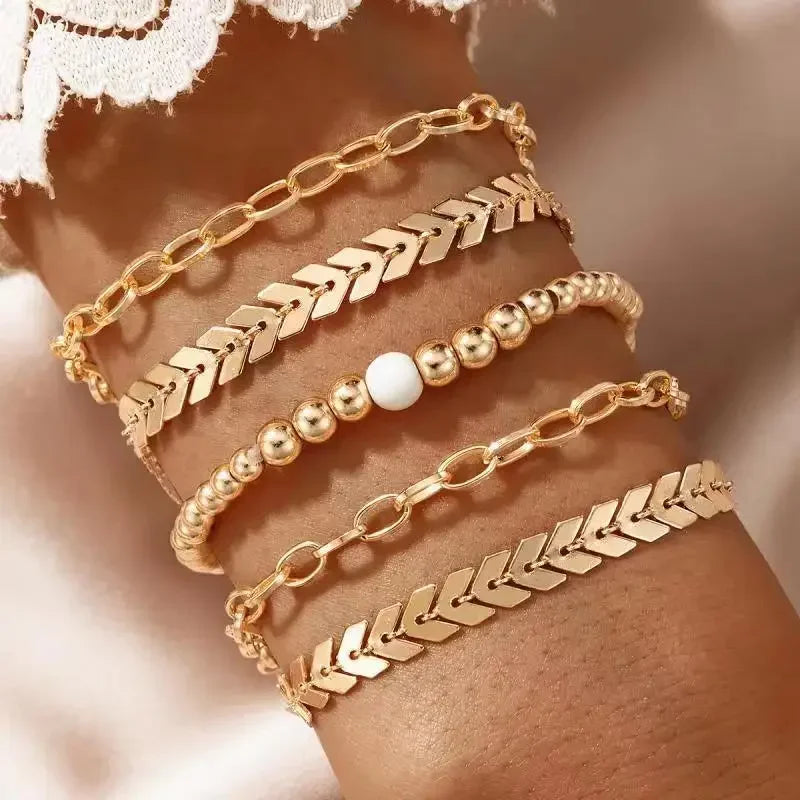 Collezione Dual Charm – Set Braccialetti Oro & Argento (5 o 6 pz)