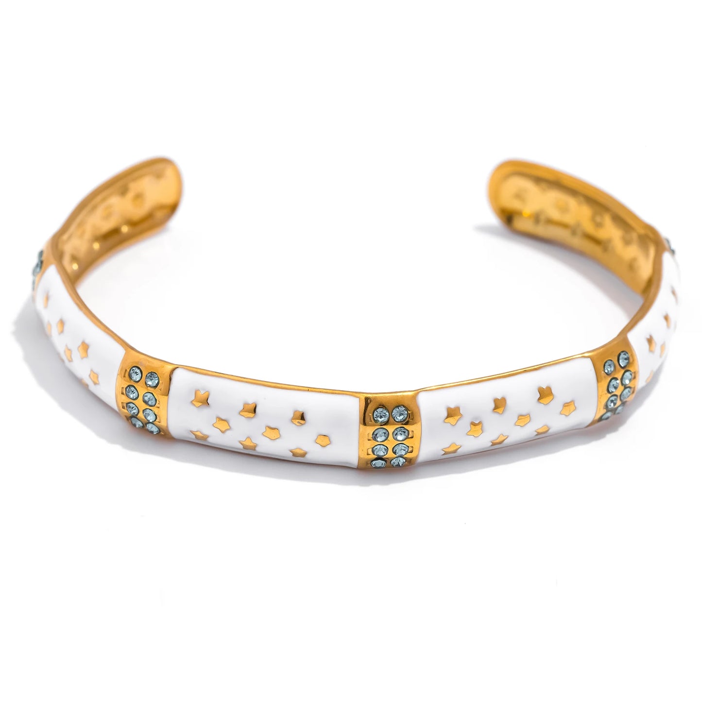 Bracciale Regolabile con Goccia d’Olio – Acciaio Inossidabile Placcato Oro 18K con Zirconi Intarsiati 4 Varianti Eleganti