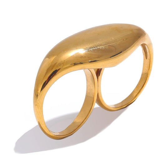Anello Doppio Geometrico – Design Moderno e Audace