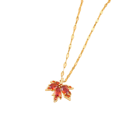 Collana Foglia d’Acero Rossa