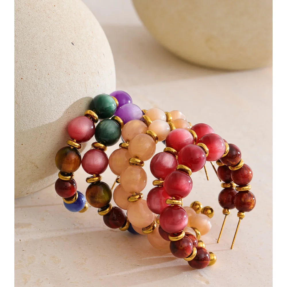 Orecchini “Color Beads” – Cerchi Artigianali in Resina