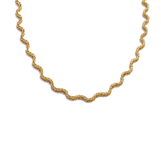 Collana e Bracciale Rope in Acciaio Inossidabile – Oro o Argento, Chic e Impermeabile