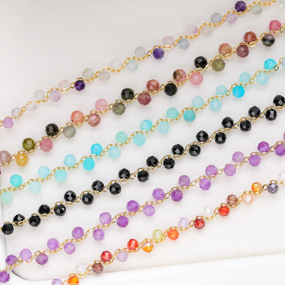 Bracciale con tormalina in pietra naturale in diversi colori