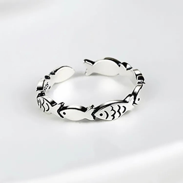 Anello Pesce d’Argento – Stile Regolabile