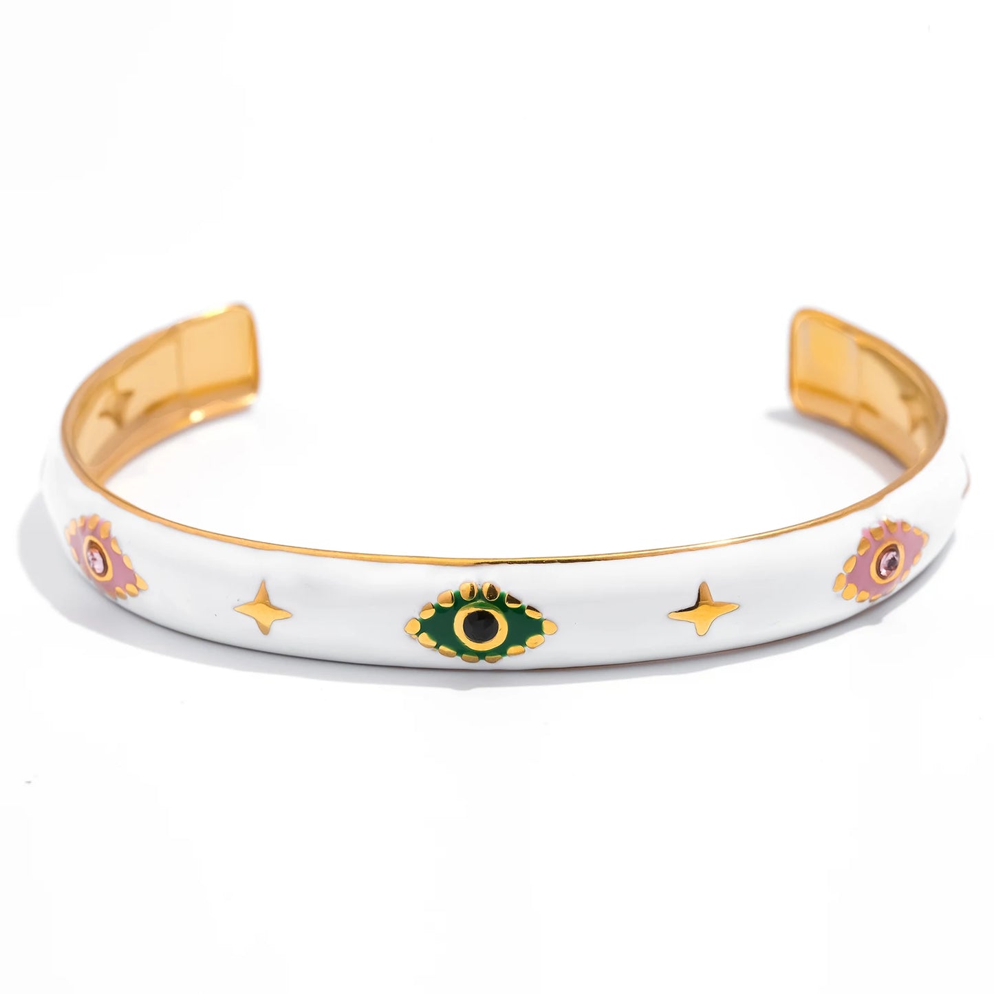 Bracciale Regolabile con Goccia d’Olio – Acciaio Inossidabile Placcato Oro 18K con Zirconi Intarsiati 4 Varianti Eleganti