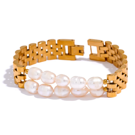 Bracciale Golden Pearl – Lusso Naturale