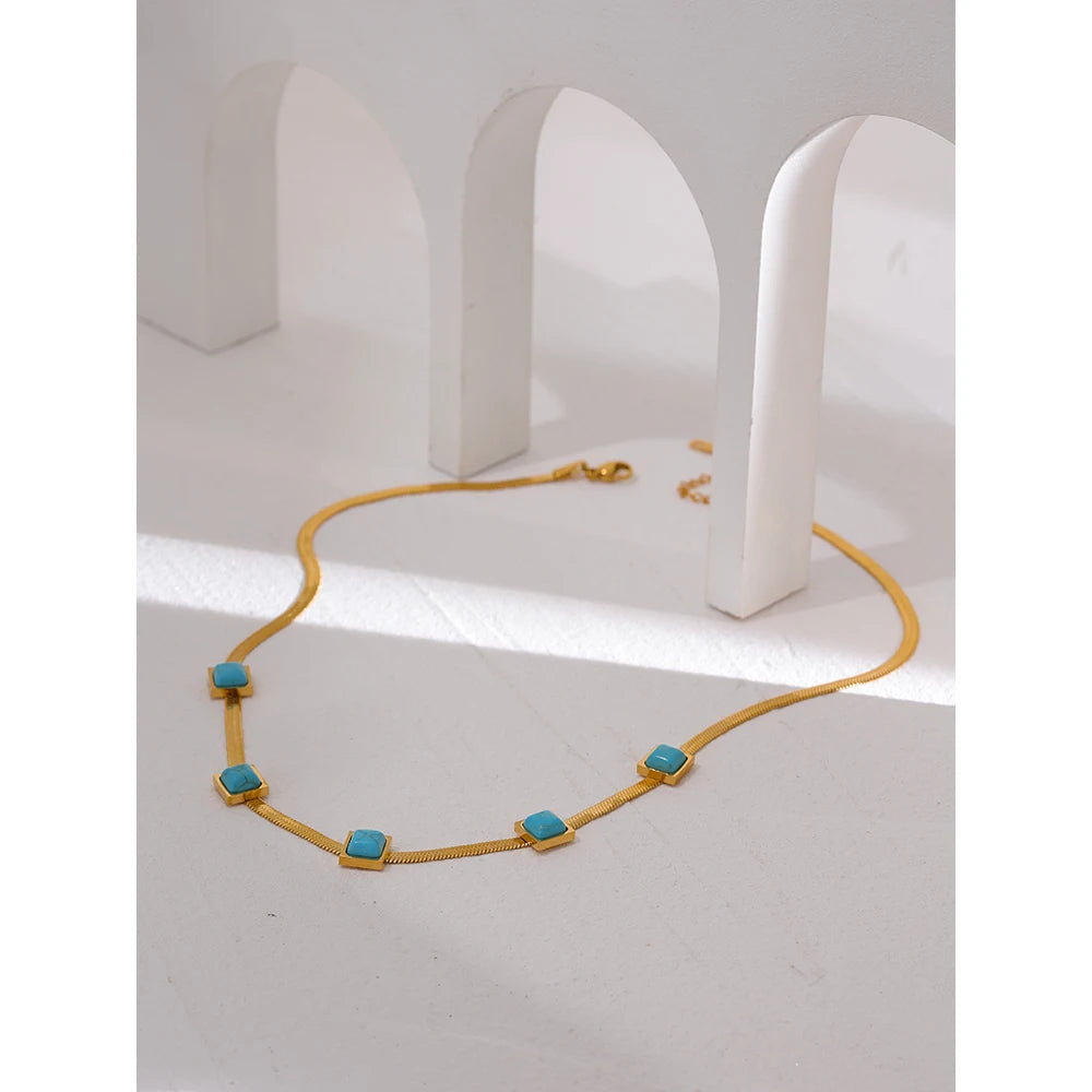 Collana Serpente Turchese – Eleganza Mediterranea