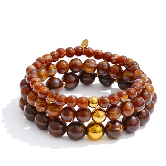 Set “Soft Glow” – Bracciali a Sfere in Resina