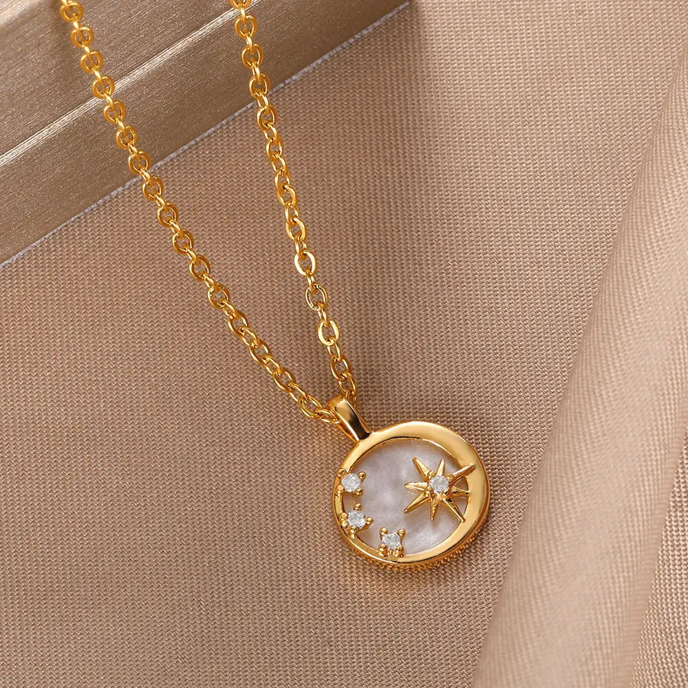 Collana con stella e luna