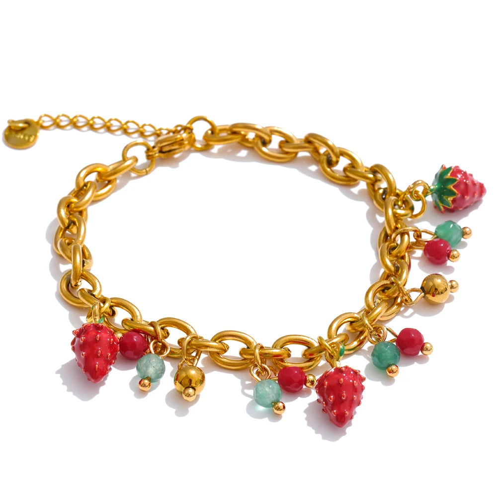 Set Fragola Dorata – Collana & Bracciale