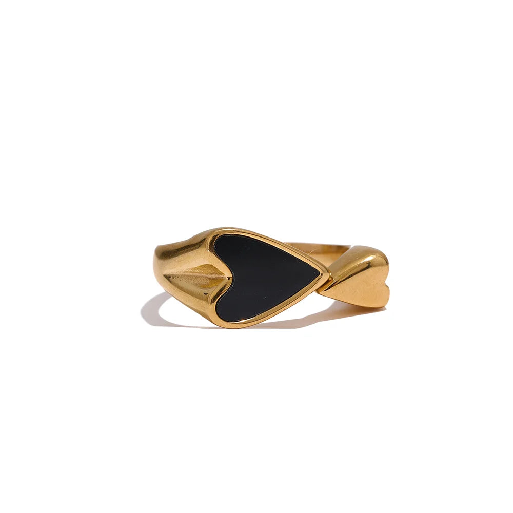 Anello Cuore Dual – Contrasti d’Eleganza