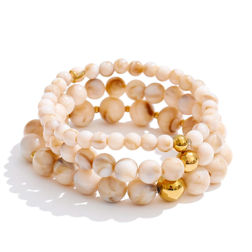 Set “Soft Glow” – Bracciali a Sfere in Resina