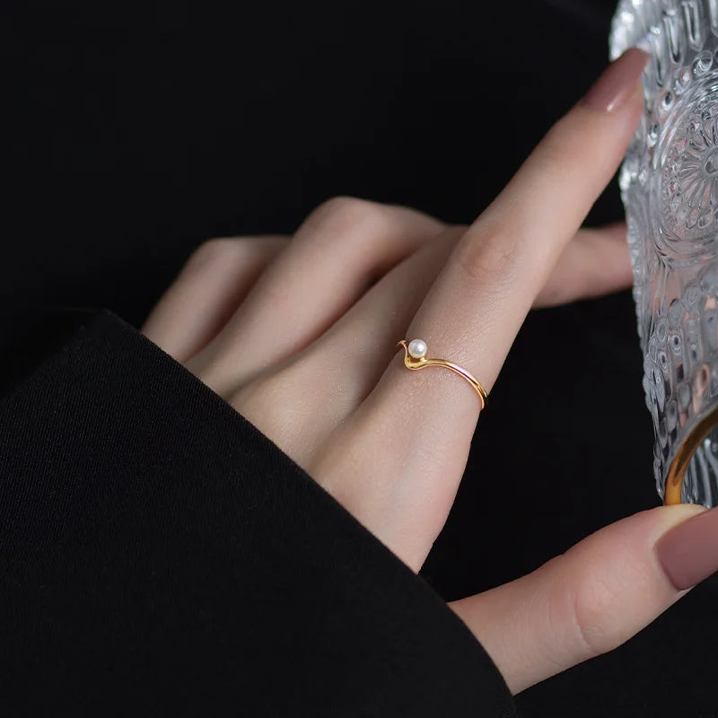 V di Perla – Anello regolabile in argento 925