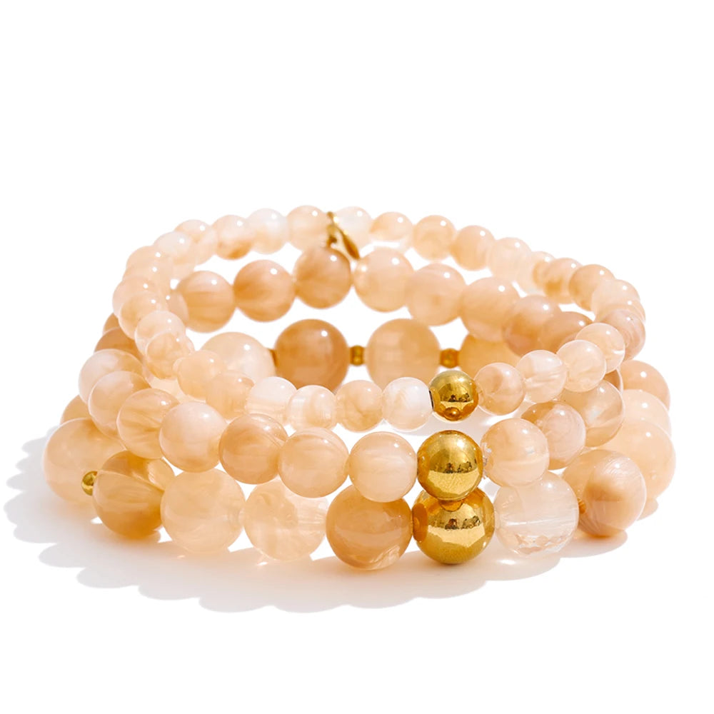 Set “Soft Glow” – Bracciali a Sfere in Resina
