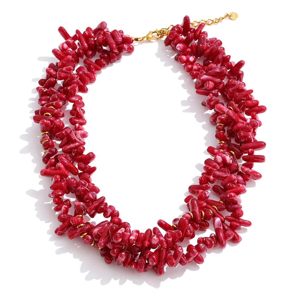 Collana “Amber Bloom” – Perline Naturali a Strati