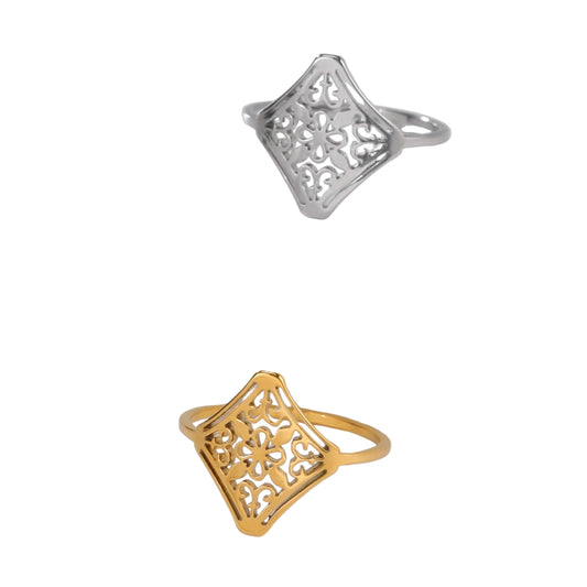 Anello filigrana estetico donna – Acciaio inossidabile oro o acciaio
