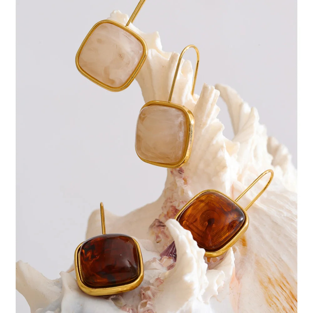 Orecchini “Soft Amber” – Eleganza Lunare