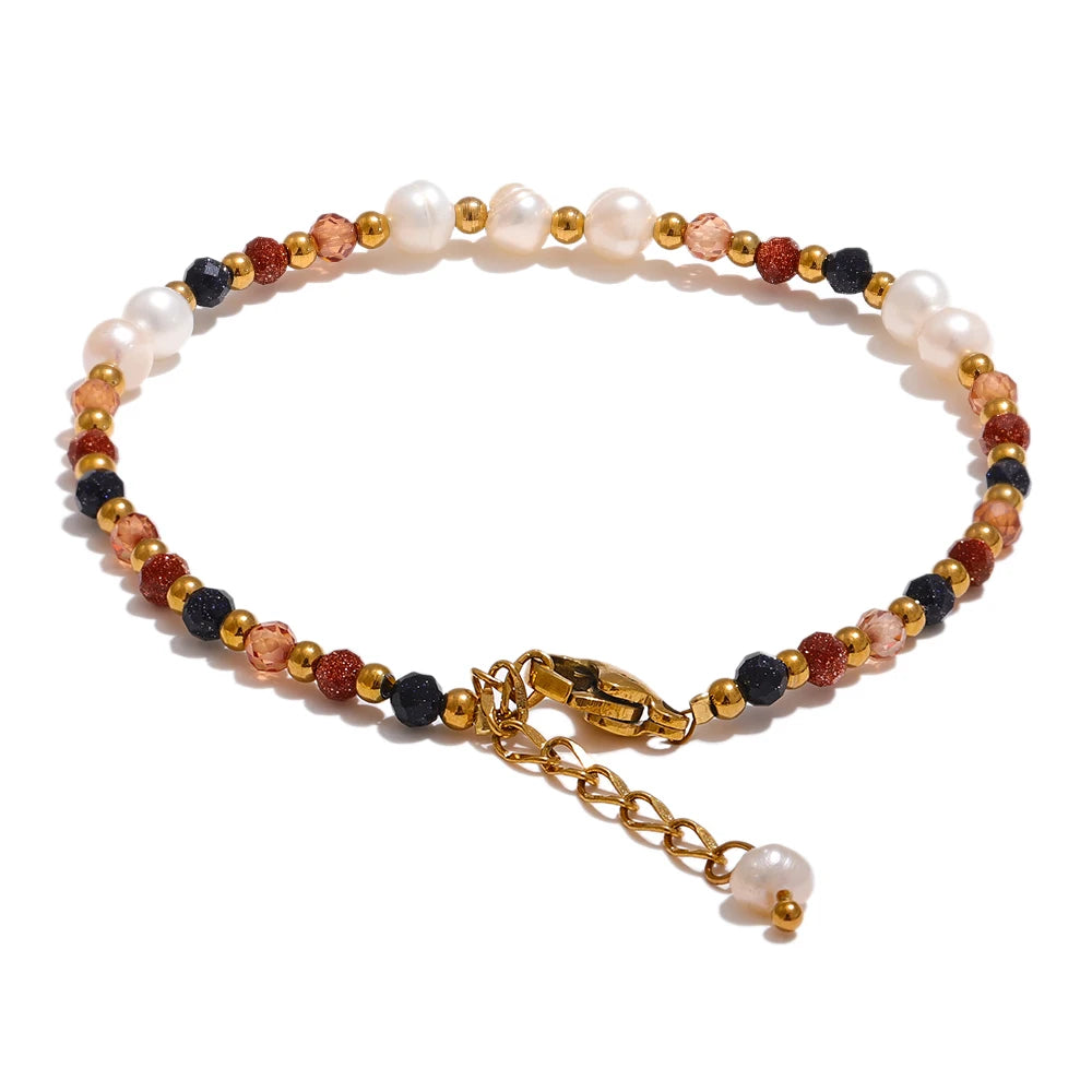 Bracciale “Golden Pearl Mix” – Perle & Pietra Naturale