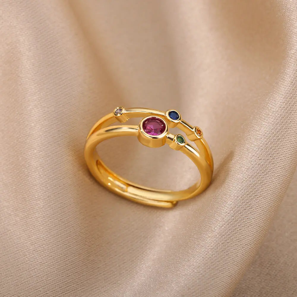 Anello Arcobaleno di Luce – Eleganza Dorata