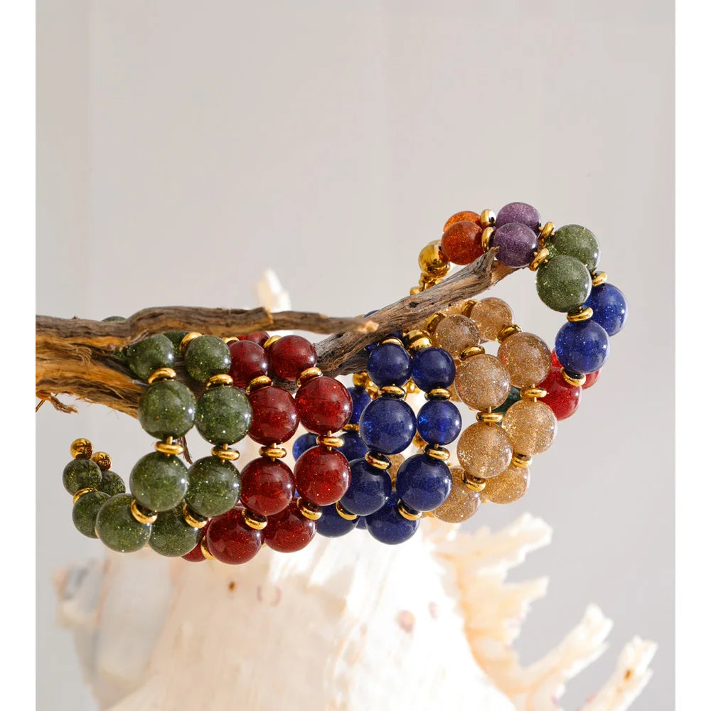 Orecchini “Beads C-Hoop” – Cerchi Artigianali in Resina