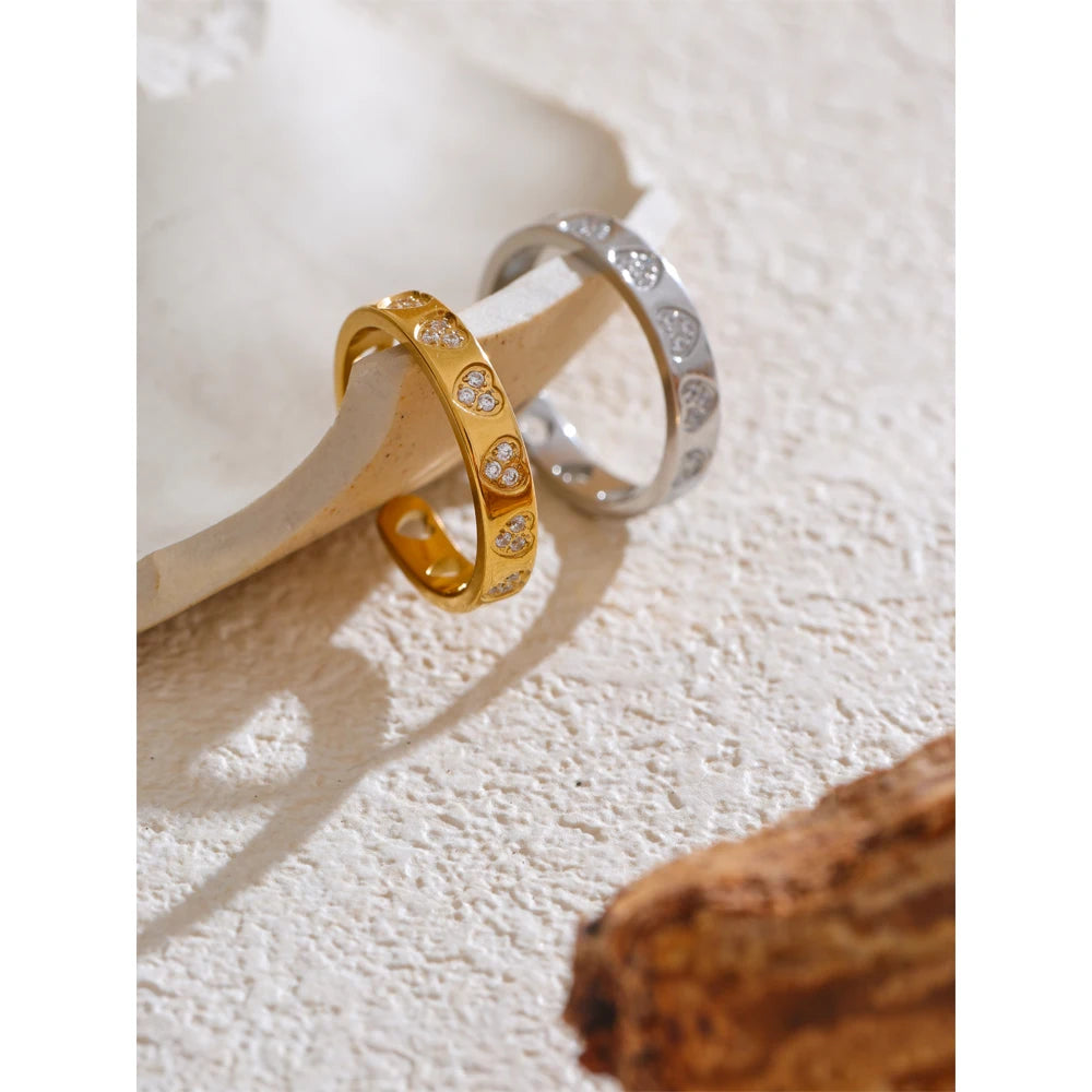 Anello Cuori di Luce – Regolabile con Zirconi