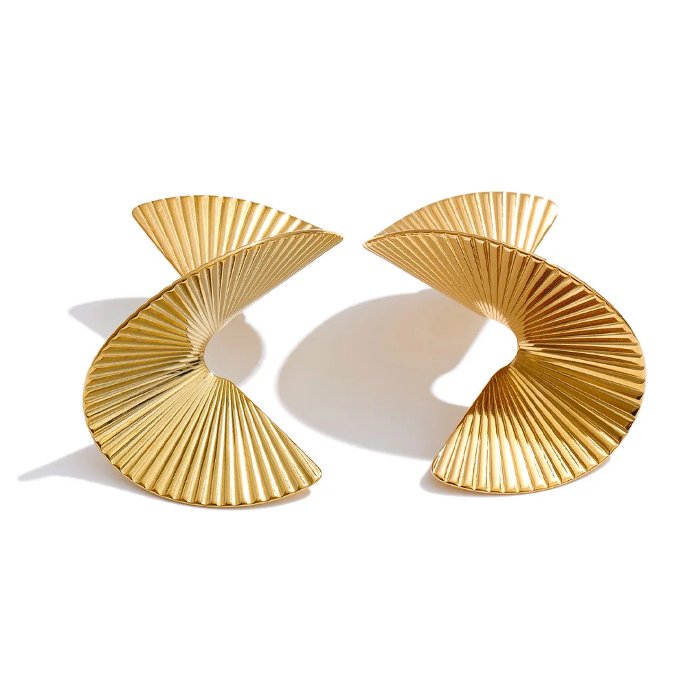 Orecchini Ventaglio Geometrico Oro