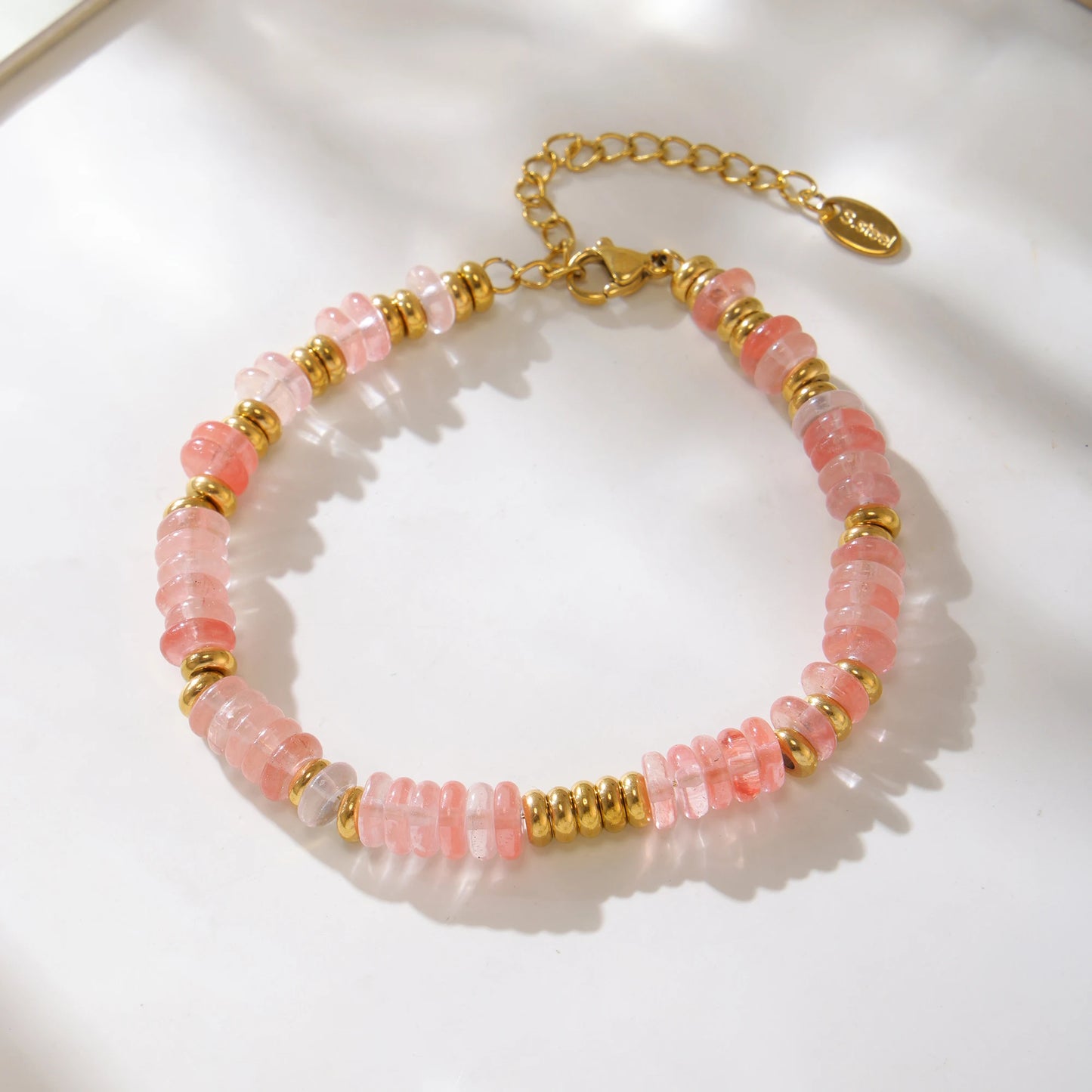 Bracciale con Perline in Pietre Naturali Multicolore - 6 Varianti di Colore