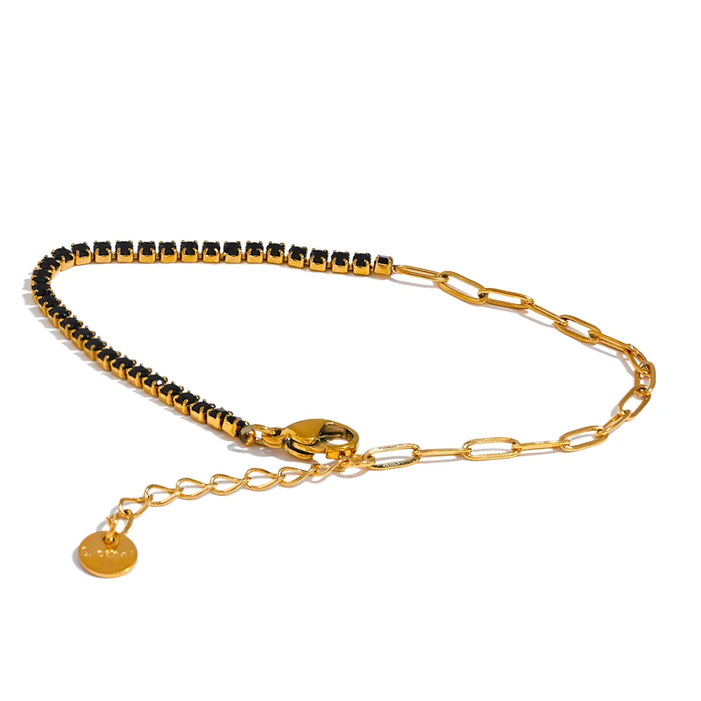 Bracciale Tennis Colorato – Acciaio Inossidabile Placcato Oro 18K con Zirconi Cubici