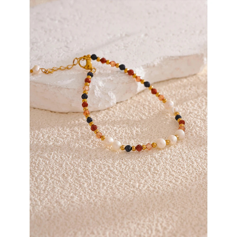 Bracciale “Golden Pearl Mix” – Perle & Pietra Naturale