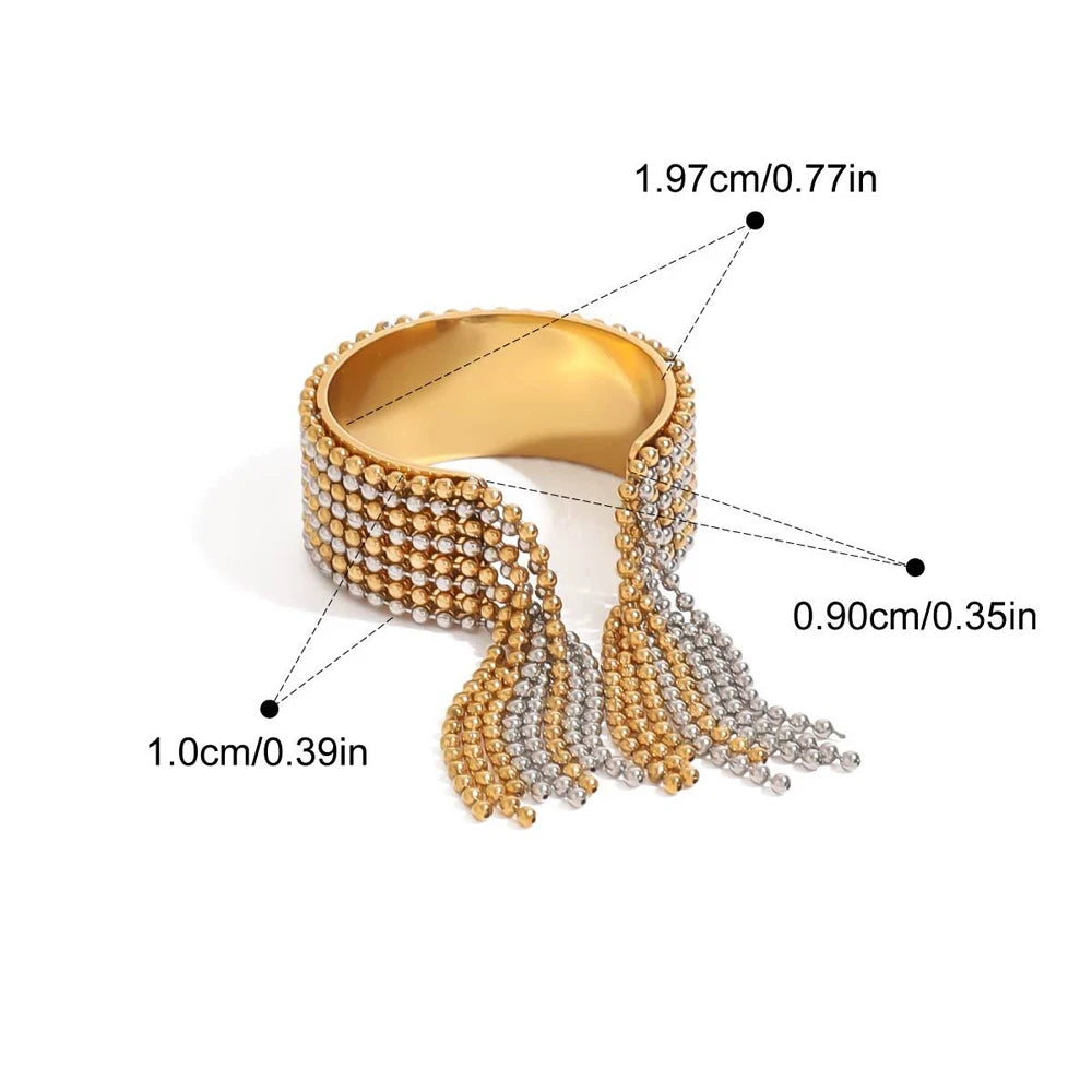 Anello Catena con Nappa in Acciaio Inossidabile