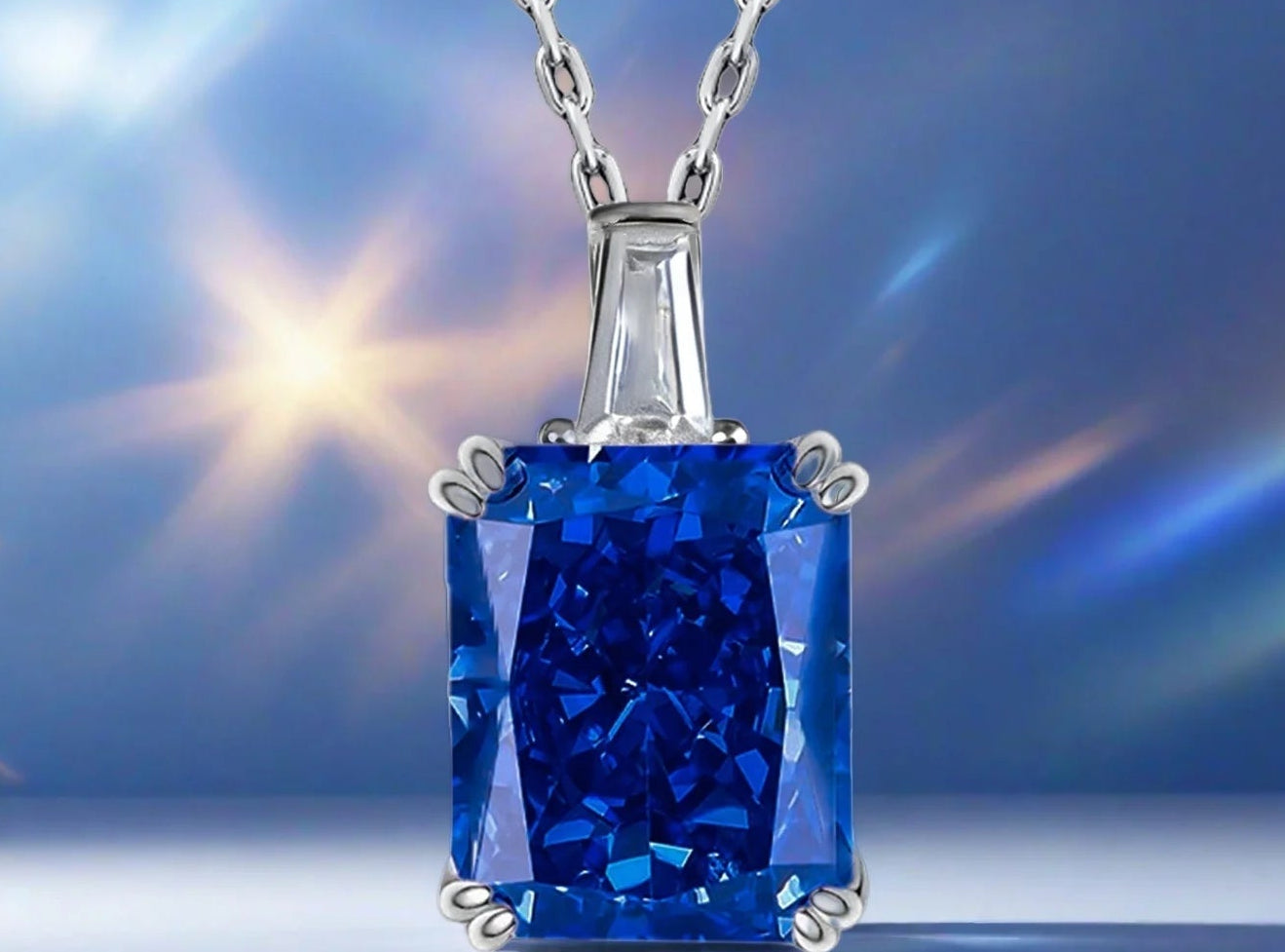 Collana “Blue Radiance” – Taglio Ghiaccio