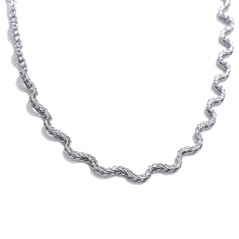 Collana e Bracciale Rope in Acciaio Inossidabile – Oro o Argento, Chic e Impermeabile
