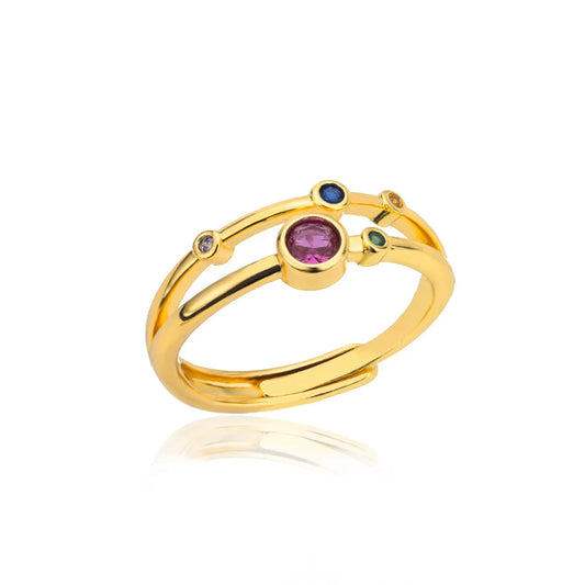 Anello Arcobaleno di Luce – Eleganza Dorata