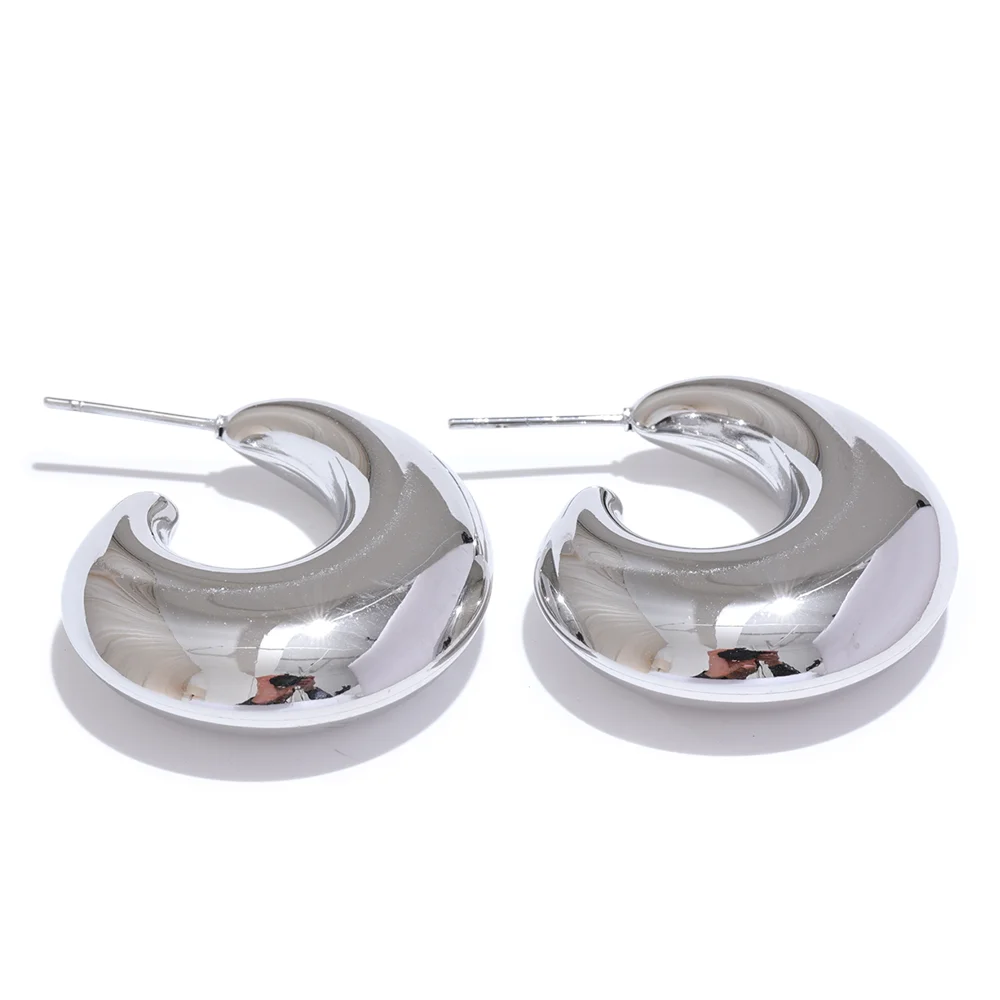Orecchini Cerchio Aperto – Eleganza Minimal in Acciaio Inossidabile Placcato Oro 18K