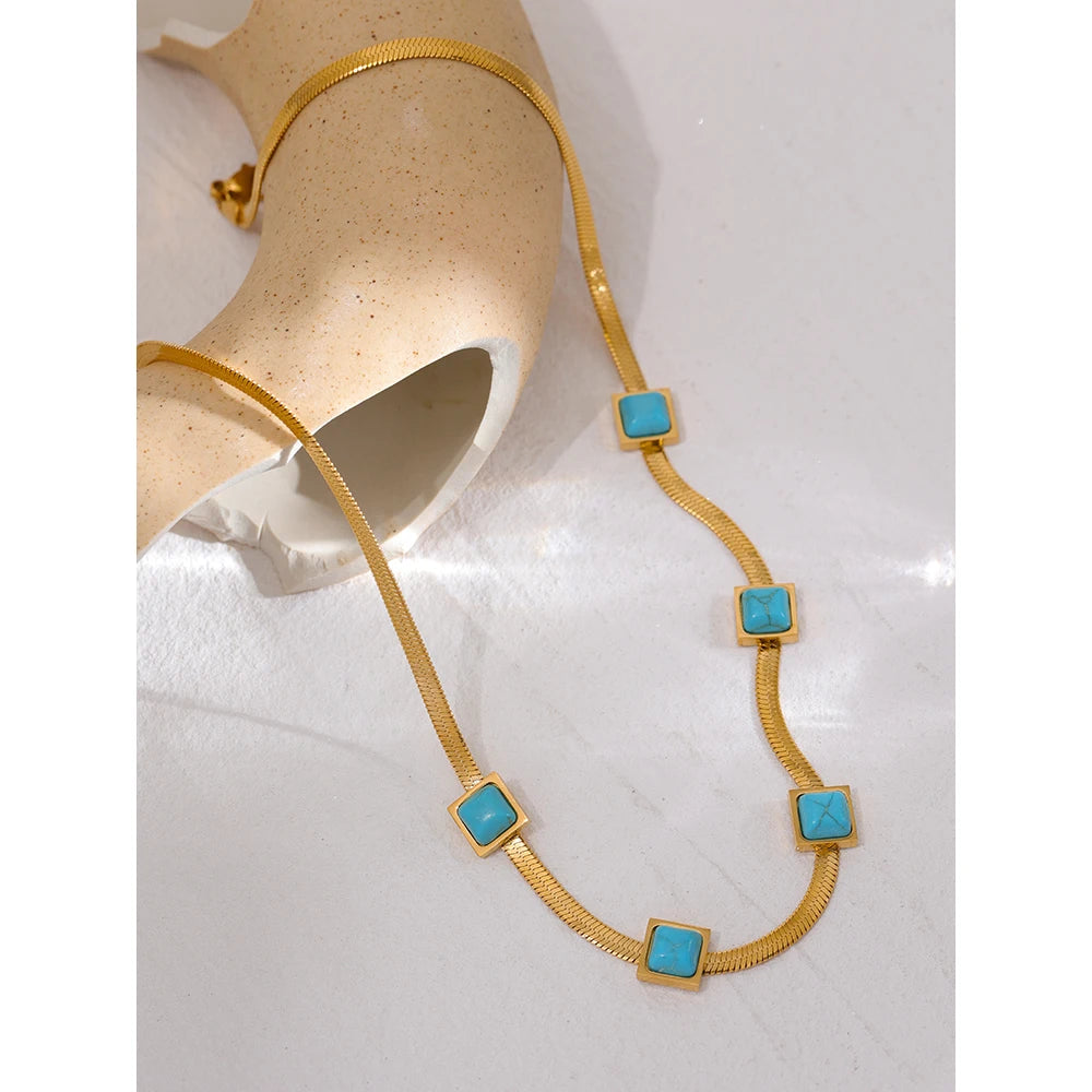 Collana Serpente Turchese – Eleganza Mediterranea