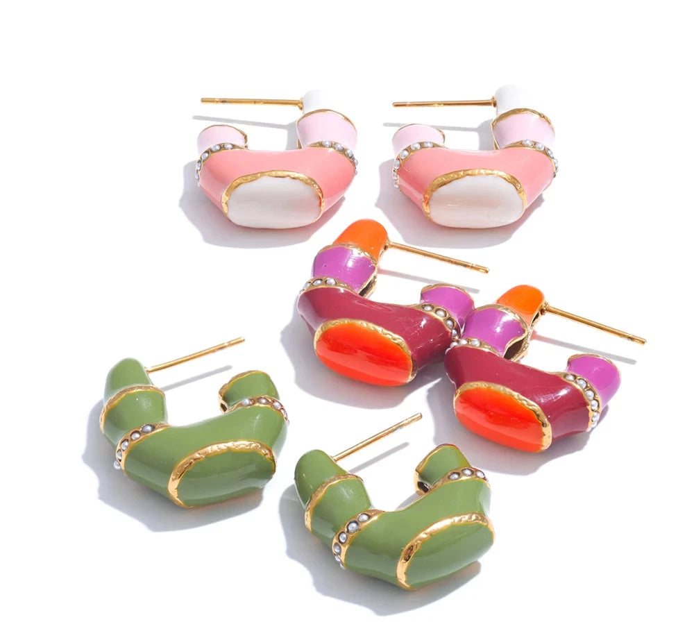 Orecchini con Ciondoli Multicolore