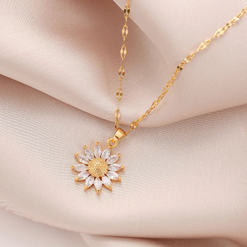 Collana Girasole – Gioia e Luce in Acciaio Inossidabile