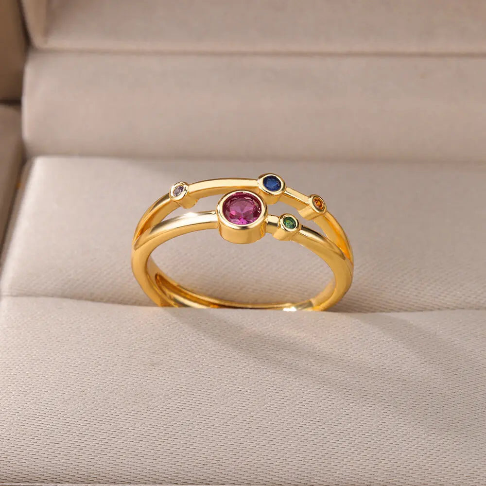 Anello Arcobaleno di Luce – Eleganza Dorata