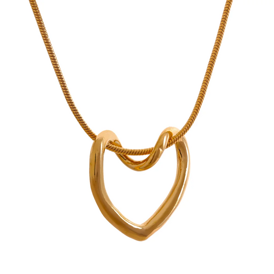 Collana Cuore Intrecciato Minimal – Oro e Argento Acciaio Inossidabile